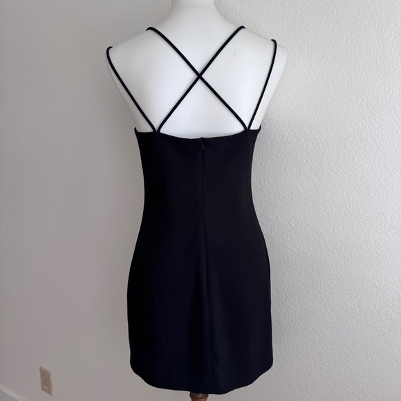 Zara Black Spaghetti Strap Mini Dress with side Slit size Small - Picture 4 of 9